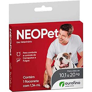 Antipulgas e Carrapatos Ourofino Neopet 1,34 mL Cães de 10,1 até 20 Kg