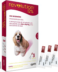 Antipulgas e Carrapatos Revolution 12% Cães de 10 a 20kg 120mg - 3 Pipetas