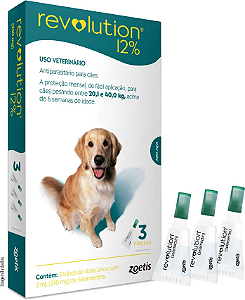 Antipulgas e Carrapatos Zoetis Revolution 12% para Cães de 20 a 40Kg 240mg - 3 Pipetas