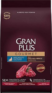 Ração Gran Plus Gourmet Ovelha e Arroz para Gatos Castrados