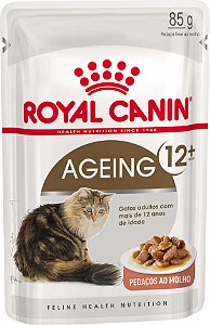 Ração Royal Canin Sachê Feline Health Nutrition Ageing +12 para Gatos Idosos 85g