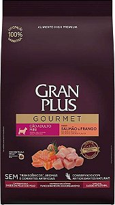 Ração Gran Plus Gourmet Salmão e Frango para Cães Adultos Raças Mini