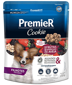 Biscoito Premier Pet Cookie Frutas Vermelhas e Aveia para Cães Filhotes 250g