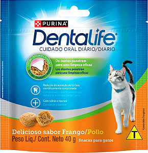 Snack Purina Dentalife para Gatos Sabor Frango 40g