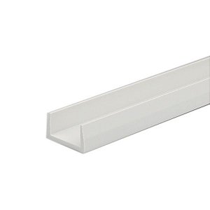 Perfil PVC U para Mangueira Neon Flexível de Silicone 13x8mm Barra 2 Metros  Cor Branco Alpertone 626B/2