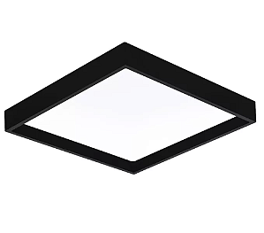 Plafon De Sobrepor Led Deep Recuado Quadrado 3000K 28W Bivolt 35x35x4,5cm Preto Stella STL23905PTO/30