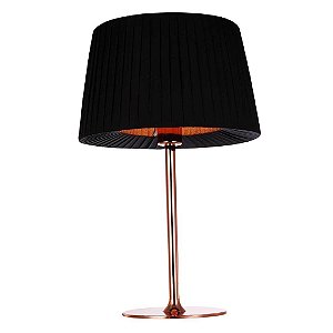 Abajur Baju Metal e Cúpula Tecido 40x25cm 1xE27 40W Cor Cobre e Preto Bella Iluminação OP049TS