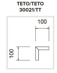 Junção Teto/Teto Sistema Linear de Sobrepor Linha Garbo 100x100mm Usina 30021/TT