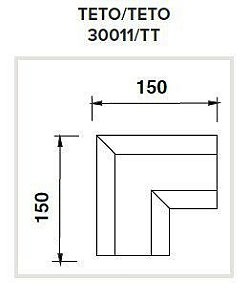 Junção Teto/Teto Sistema de Embutir Linear Linha Infinity  150x150mm Usina 30011/TT