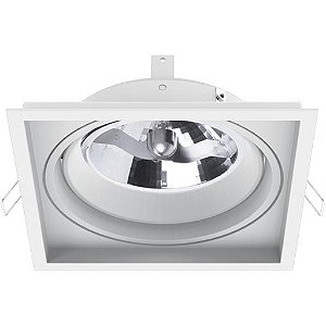 Luminária Embutir No Frame Quadrado Metal AR111 GZ10 144x144mm Interlight  4751-GZ