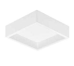 Plafon De Sobrepor Led Deep Recuado Quadrado 4000K 17W Bivolt 19x19x4,5cm Policarbonato Branco Stella STH20903BR/40