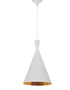 Pendente Jael Metal 19x38cm 1xE27 Bivolt Branco com Dourado Adn+ 6602/200BR Cód:1265