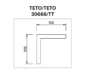 Junção Teto/Teto Sistema de Sobrepor Linear Linha Route 100x100mm Usina 30666/TT