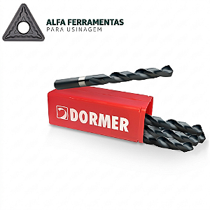 Broca HSS Haste Paralela Revenida Dormer A002 - Várias Medidas - Alfa Ferramentas para Usinagem