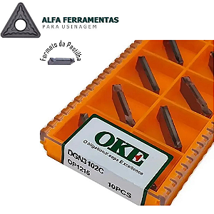 Pastilhas Bedame DGN 3mm OKE Original para Canal e Corte em Torno CNC