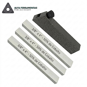 Kit Porta Bits Temperado 3/8" com 3 Bits Quadrados 3/8" x 4" em Aço Rápido (HSS) com 50% Cobalto