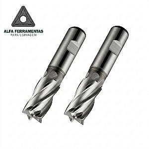 Fresa de Topo Reto Aço Rápido (HSS) 20mm com 4 Cortes – Haste Cilíndrica