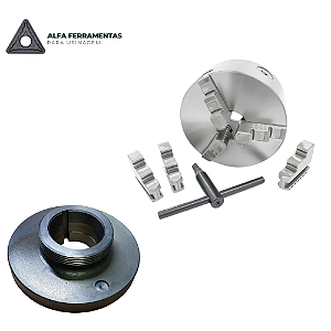 Kit Placa para Torno 10" (250mm) Universal 3 Castanhas JPW + Flange 10" (250mm) – Alfa Ferramentas