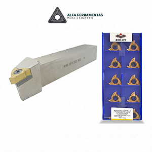 Kit de Rosqueamento Externo: Suporte 25x25 + Pastilhas ZCC-CT RT22 - Alfa Ferramentas para Usinagem