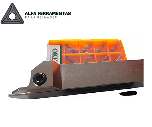 Bedame 3mm: Suporte Externo MGEHR 2020-3 + 10 Pastilhas MGMN 300 OKE - Alfa Ferramentas para Usinagem