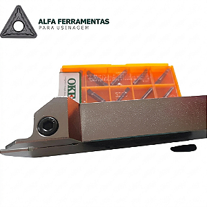 Bedame 3mm: Suporte Externo MGEHR 2020-3 + 10 Pastilhas MGMN 300 OKE - Alfa Ferramentas para Usinagem