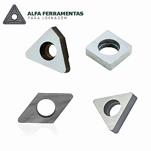 Kit 4 Calços de Metal Duro para Suportes de Torneamento - Modelos Diversos (Triangular, Quadrado, Rômbico)