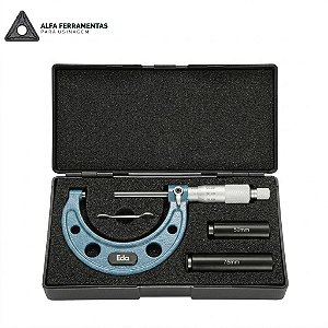 Micrômetro Externo 50 a 75mm Precisão 0,01mm Profissional com Estojo - EDA