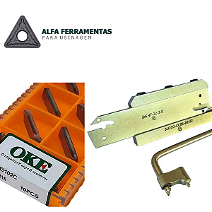 Kit Bloco de Bedame CCBS 20-32 com Lâmina DGHF 32-3.0 e 10 Pastilhas de Corte OKE 3mm