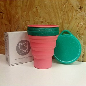 Copo Retrátil Silicone Rosinha Verde Brilho