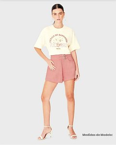 Camiseta Ampla - Flowers Rosa