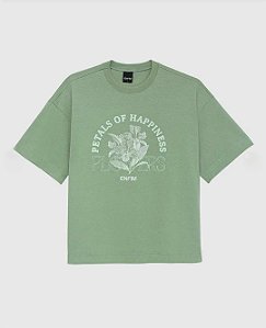 Camiseta Ampla - Flowers Verde