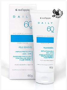 Protetor Solar Facial Pele sensível FPS 60 - 60g  Red Apple