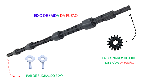 KIT EIXO SAIDA DO PAPEL + BUCHAS + ENGRENAGEM SAMSUNG SCX3405 / ML2165 I COMPATÍVEL