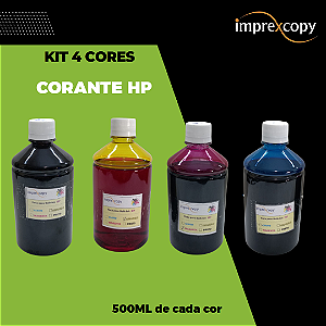 KIT REFIL TINTA BULK-INK 500ML - HP COMPATÍVEL C/ 4 CORES