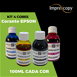 KIT REFIL TINTA BULK-INK 100ML - EPSON COMPATÍVEL C/ 4 CORES
