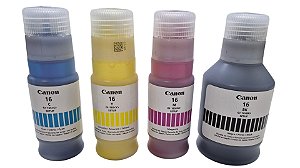 KIT REFIL TINTAS ORIGINAIS CANON - GI-16 I GX4010 / GX5010 / GX6010