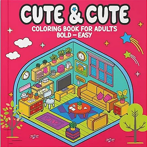 LIVRO DE COLORIR CUTE AND CUTE CAPA VERMELHA VOL2