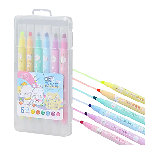 KIT 6 CANETINHAS MARCA TEXTO APAGAVEL