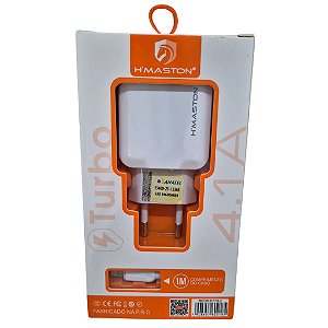 CARREGADOR IOS TURBO HMASTON 2 ENTRADAS + CABO - Y18-2 1M
