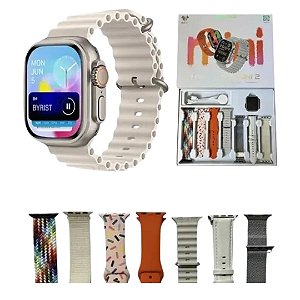 RELÓGIO SMARTWATCH HW MINI 2 - COM 7 PULSEIRAS