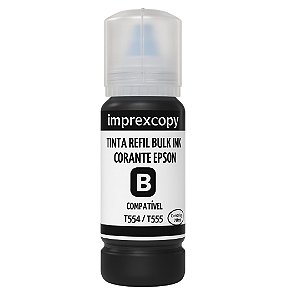 TINTA REFIL COMPATÍVEL ECOTANK T554 / T555 PRETO 70ML - EPSON