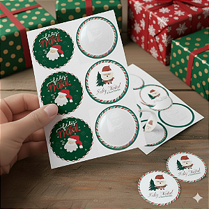 TAGS FELIZ NATAL - 20 ADESIVOS 4X4CM