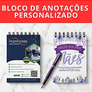 BLOCO DE ANOTAÇÕES PERSONALIZADO A6 / 10,5 X 15
