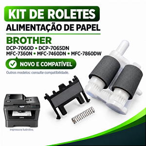 KIT ROLETE DE ALIMENTAÇÃO E SEPARADOR BROTHER DCP7065 7360 7860