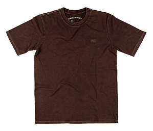 CAMISETA JOHN ROGER MARMORIZADA BORDADO - MARROM