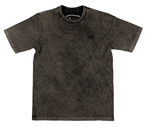 CAMISETA MARMORIZADA BORDADO - PRETO