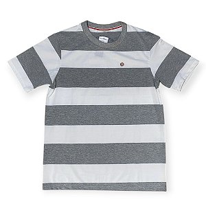 CAMISETA MASCULINA JOHN ROGER LISTRADA - CINZA