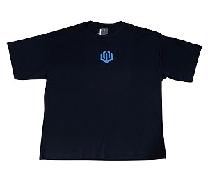 CAMISETA BOXY SUEDINE ELETRICA - PRETO