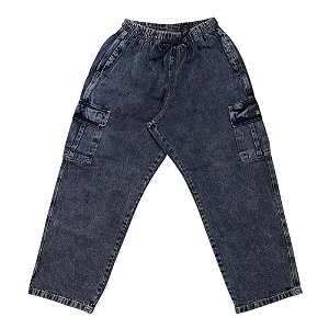 Calça Cargo Jeans Marmorizado John Roger