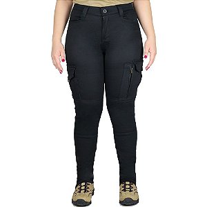 Calça Tática Militar Feminina Fem-Tac Preta Bélica